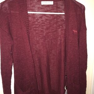 Women’s burgundy cardigan